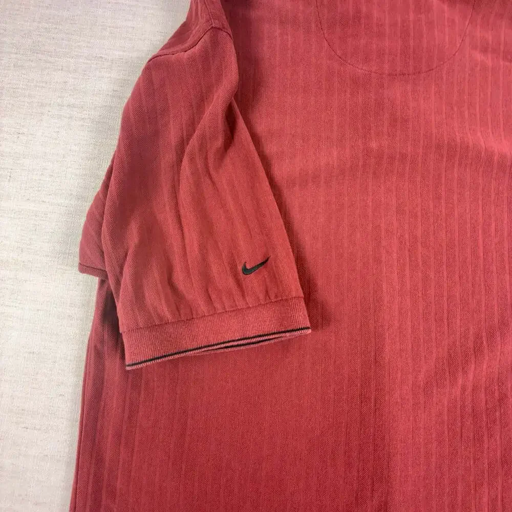 Nike Golf Dri-Fit Polo Shirt Men's Size Large Red Striped